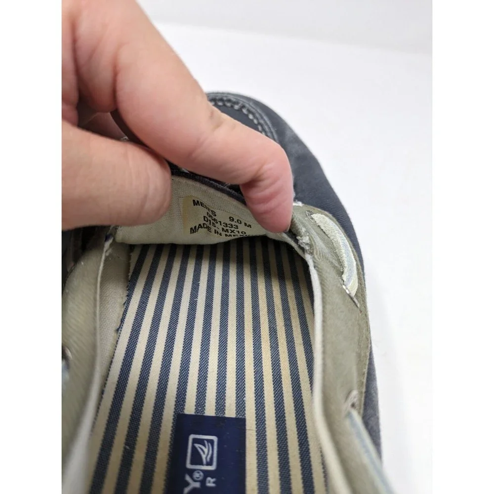 Sperry Top-Sider Bahama Boat Shoe 2 Eye Navy Blue Khaki STS10804 Mens 9M